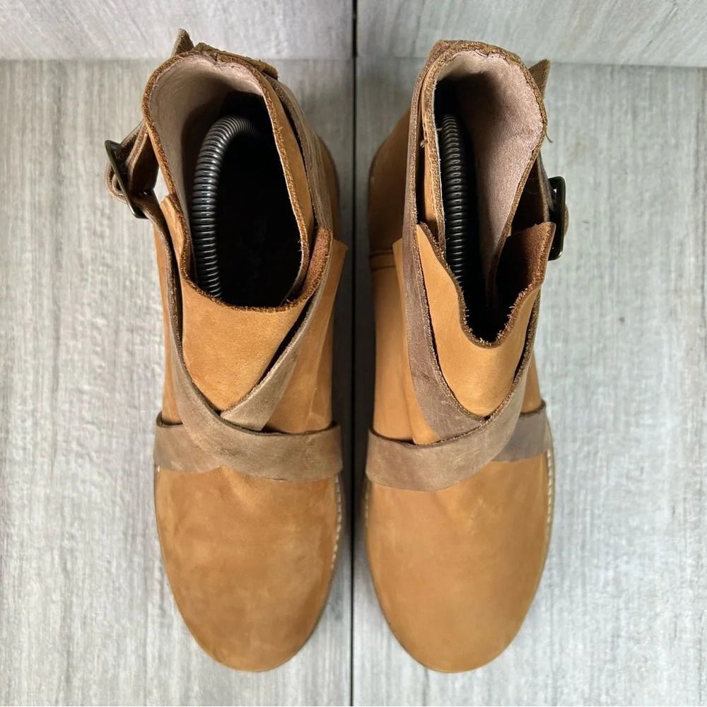Free People Las Palmas Brown Leather Ankle Boots Shoes Women’s Size 7.5 EUR 38 - Picture 6 of 10